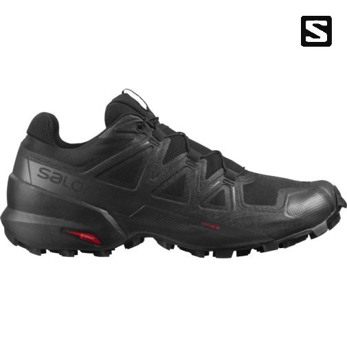 Black Salomon Speedcross 5 Men's Trail Running Shoes | IE LI1407